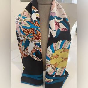 Black Twill Silk Scarf Women